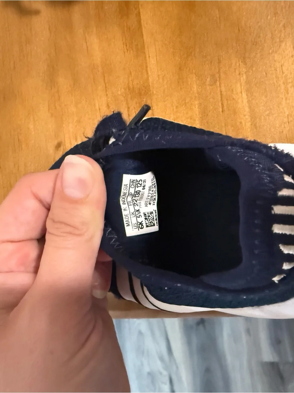 adidas Navy and White Kids Sneakers